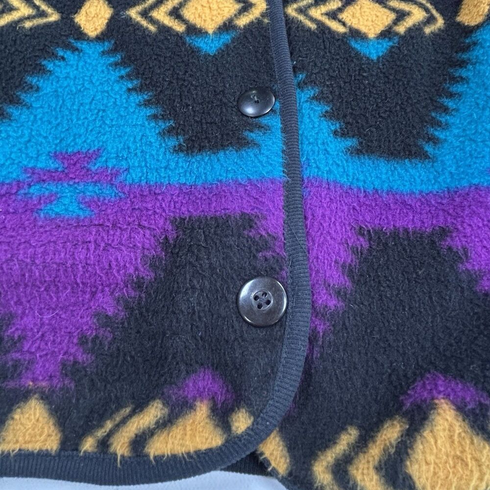Vintage David Wayne Cardigan Women's Small/Med 80s 90s Fleece Aztec Southwestern - Picture 6 of 9